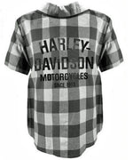 HARLEY-DAVIDSON YOUTH GREY PLAID WOVEN SHIRT