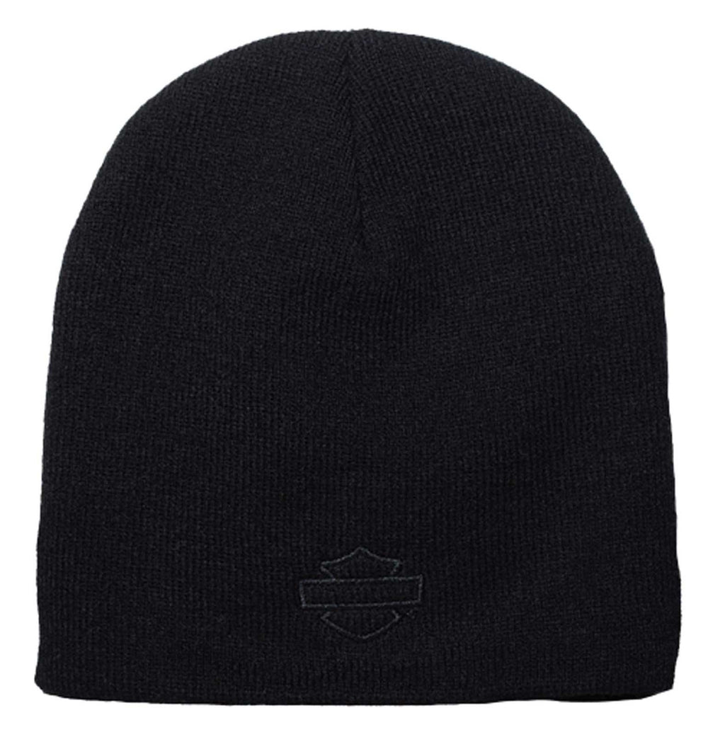 Harley-Davidson Embroidered Tonal Bar & Shield Acrylic Beanie Hat - Black
