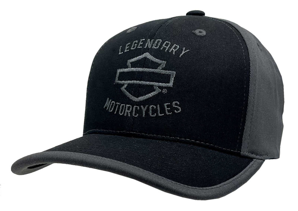 Harley-Davidson Men's Burnt Banners Stretch Fit Cap - Black