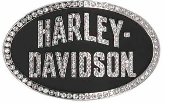 HARLEY-DAVIDSON WOMENS H-D OVAL EMBELLISHED BUCKLE NICKEL