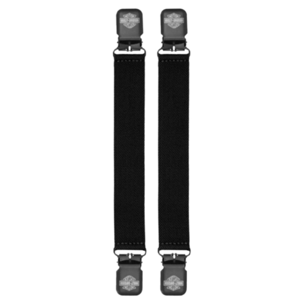HARLEY-DAVIDSON BAR & SHIELD ELASTIC BOOT CLIPS BLACK