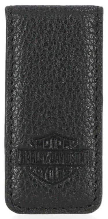 HARLEY-DAVIDSON B&S LEATHER MONEY CLIP BLACK