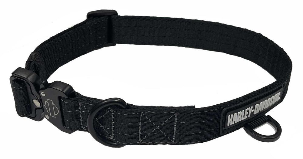 HARLEY-DAVIDSON NYLON H-D RUBBER LOGO ADJUSTABLE PET COLLAR