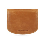 HARLEY-DAVIDSON MENS SMOOTH GRAIN SNAP FLAP WALLET WITH LEATHER CORD