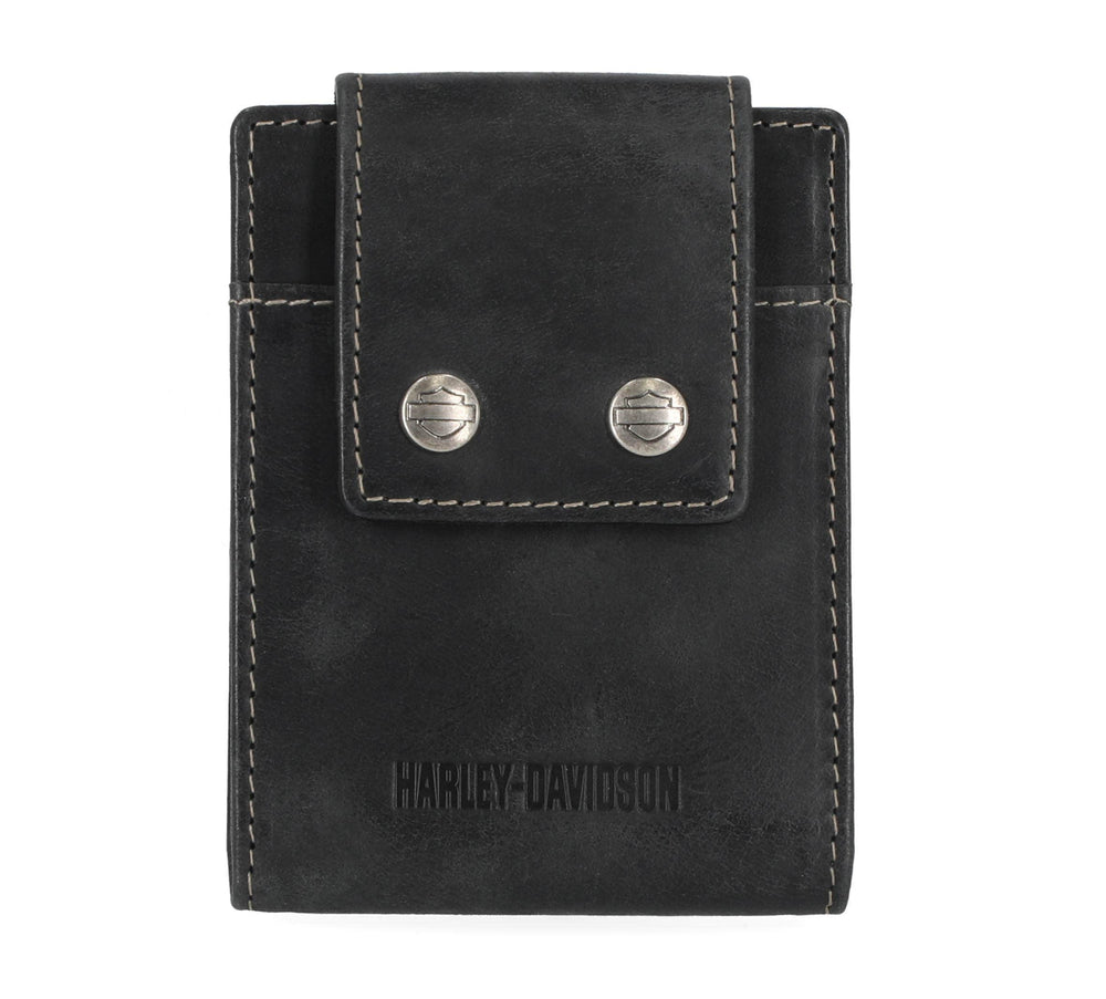 HARLEY-DAVIDSON MENS SMOOTH GRAIN SNAP FRONT POCKET BILLFOLD