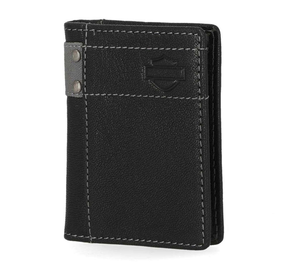 HARLEY-DAVIDSON MENS CAVALRY CANVAS VERTICAL BILLFOLD