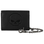 Harley-Davidon Skull Emboss Trifold Chain Wallet