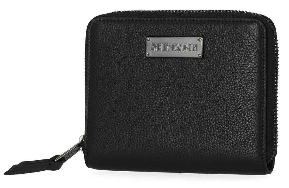 Harley-Davidson Womens Classic Leather Small Zip Around Wallet