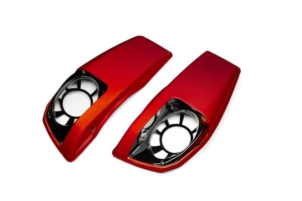 HARLEY-DAVIDSON SADDLEBAG SPEAKER LIDS - WHISKEY FIRE