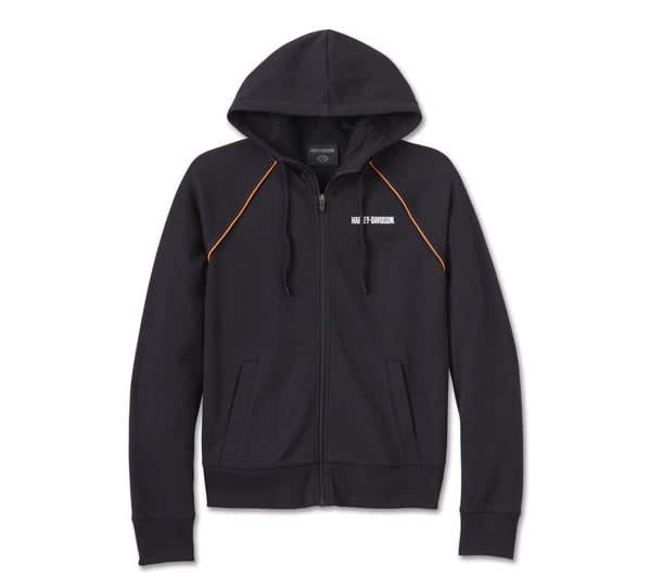 HARLEY-DAVIDSON WOMENS CLASSIC BAR & SHIELD ZIP FRONT HOODIE