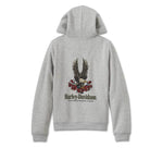 HARLEY-DAVIDSON WOMENS HARLEY-DAVIDSON FOREVER FLANNEL LINED FULL ZIP HOODIE