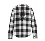HARLEY-DAVIDSON WOMENS RETRO LONG SLEEVE FLANNEL SHIRT