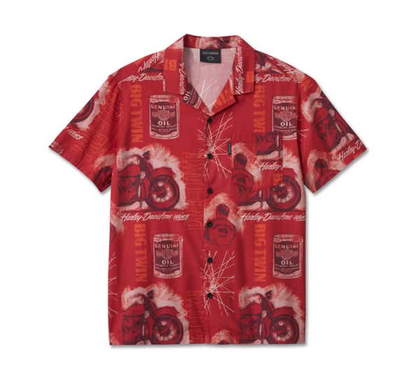 HARLEY-DAVIDSON MENS ROARING ALOHA SHORT SLEEVE SHIRT