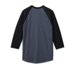 HARLEY-DAVIDSON MENS THROTTLE BACK 3/4 SLEEVE TEE
