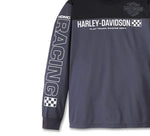 HARLEY-DAVIDSON MENS BLUE BLAZES LONG SLEEVE RACING JERSEY