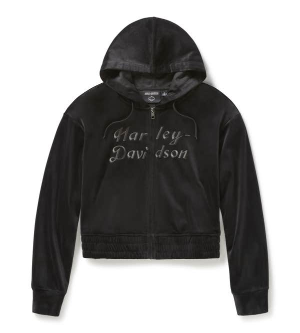 HARLEY-DAVIDSON WOMENS VELOUR ZIP HOODIE