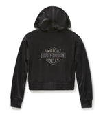 HARLEY-DAVIDSON WOMENS VELOUR ZIP HOODIE