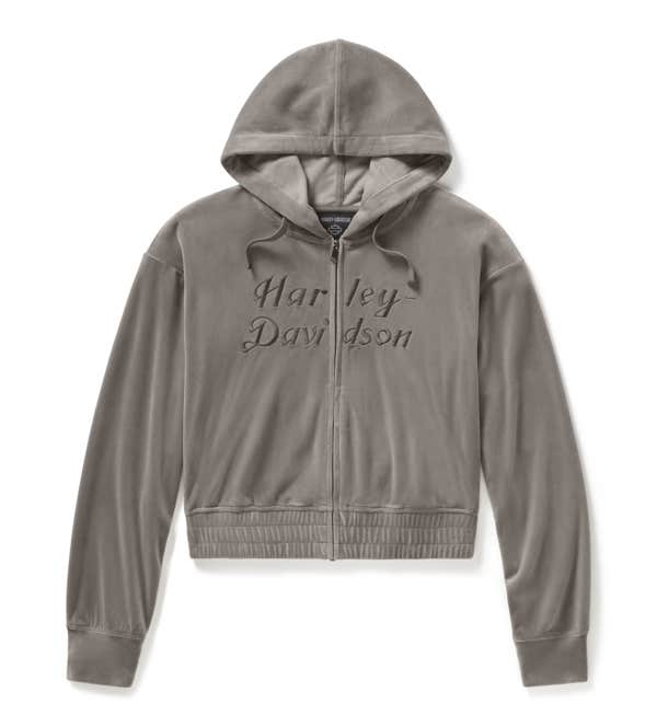 HARLEY-DAVIDSON WOMENS VELOUR ZIP HOODIE