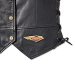 HARLEY-DAVIDSON WOMENS 120TH ANNIVERSARY LACED SIDE LEATHER VEST