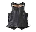 HARLEY-DAVIDSON WOMENS 120TH ANNIVERSARY LACED SIDE LEATHER VEST