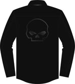 HARLEY-DAVIDSON MENS WILLIE G SKULL GRAPHIC MESH OPERATIVE RIDING SHIRT JACKET