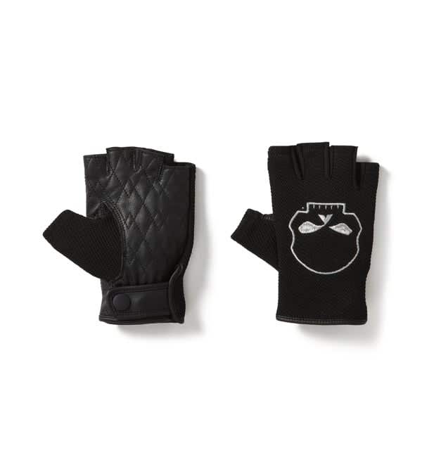 HARLEY-DAVIDSON WOMENS WILLIE G SKULL GRAPHIC MESH FINGERLESS RIDING GLOVES