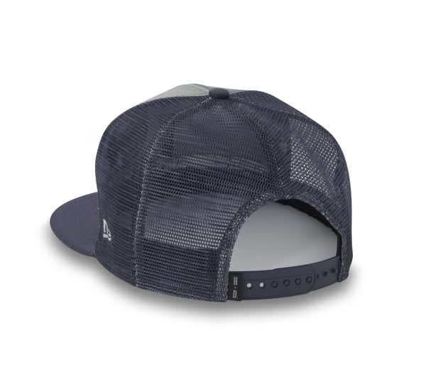 HARLEY-DAVIDSON MENS STACKED BAR & SHIELD 9FIFTY TRUCKER CAP