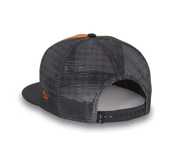 HARLEY-DAVIDSON MENS STACKED BAR & SHIELD 9FIFTY TRUCKER CAP