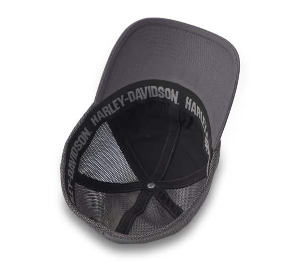 HARLEY-DAVIDSON MENS H-D OIL CAN BAR & SHIELD STRETCH-FIT CAP