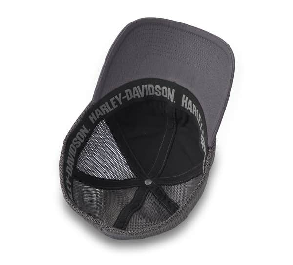 HARLEY-DAVIDSON MENS H-D OIL CAN BAR & SHIELD STRETCH-FIT CAP
