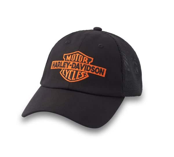 HARLEY-DAVIDSON MENS H-D OIL CAN BAR & SHIELD STRETCH-FIT CAP