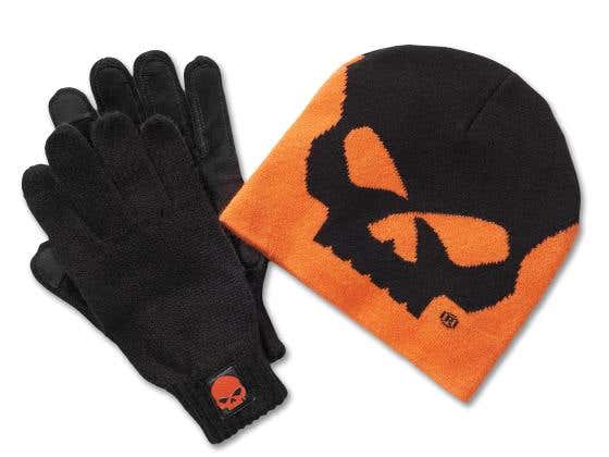 HARLEY-DAVIDSON MENS WILLIE G BEANIE AND GLOVE GIFT SET