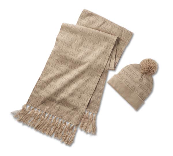 HARLEY-DAVIDSON WOMENS HARLEY-DAVIDSON BEANIE AND SCARF GIFT SET