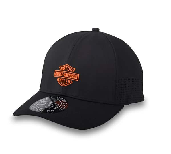 HARLEY-DAVIDSON MENS BAR & SHIELD PERFORMANCE STRETCH-FIT CAP