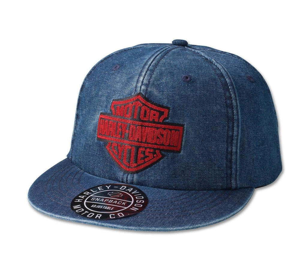 HARLEY-DAVIDSON MENS SHIELD DENIM SNAPBACK CAP