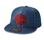 HARLEY-DAVIDSON MENS SHIELD DENIM SNAPBACK CAP