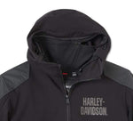 HARLEY-DAVIDSON MENS WILLIE G SKULL GRAPHIC DEFLECTOR 2.0 HOODED RIDING FLEECE