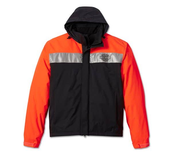 HARLEY-DAVIDSON MENS FULL SPEED II WATERPROOF RAIN JACKET