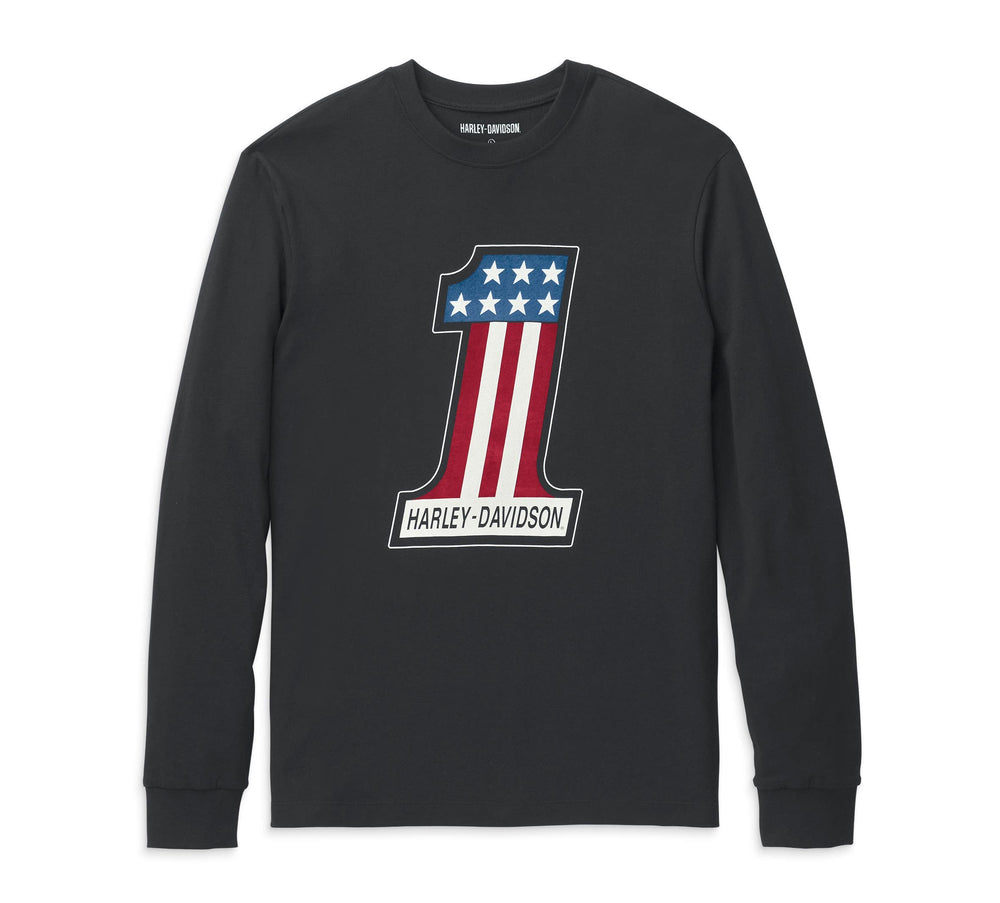 HARLEY-DAVIDSON MENS #1 RACE GRAPHIC LONG SLEEVE TEE