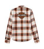 HARLEY-DAVIDSON WOMENS ESSENTIAL B&S WOVEN PLAID LONG SLEEVE