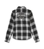 HARLEY-DAVIDSON WOMENS ESSENTIAL B&S WOVEN PLAID LONG SLEEVE