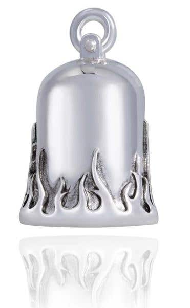 STEEL HORSE JEWELRY SILVER ROAD BELL WITH SILVER FLAMES