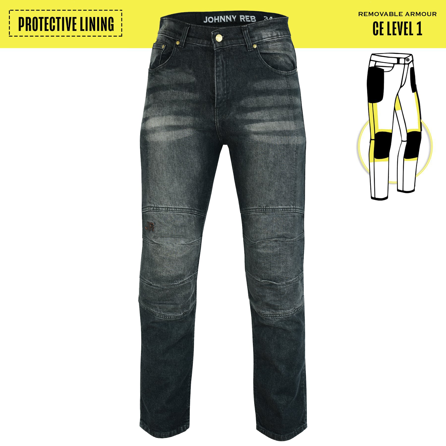 Johnny Reb Men's Biker Distressed Protective Jeans