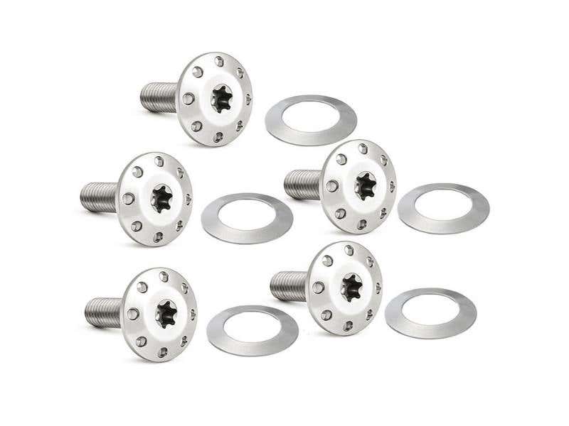 ARLEN NESS TITANIUM HOLESHOT FRONT BRAKE ROTOR BOLTS - POLISHED. FITS MOST TOURING 2014-2024 WITH SPOKE MOUNTED DISC