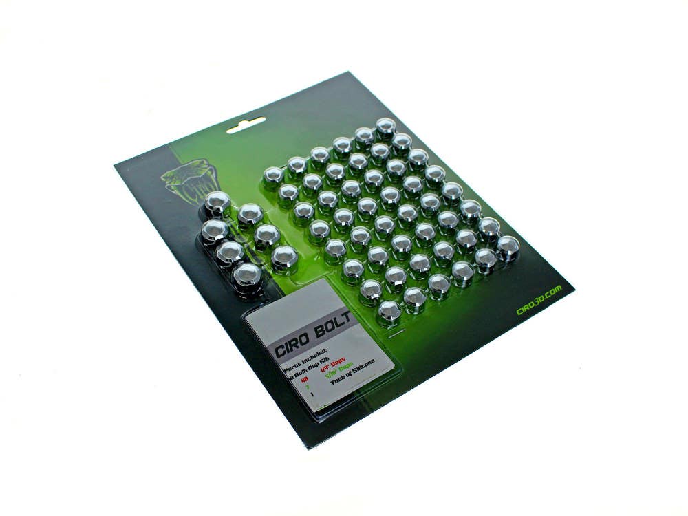 CIRO 3D BOLT CVR KIT DIAMOND CUT CHR T/CAM