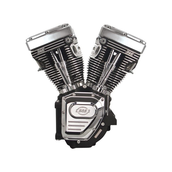 S&S CYCLE PERFORMANCE 124CI TWIN CAM A ENGINE - BLACK WITH CHROME COVERS. FITS DYNA 1999-2005 & TOURING 1999-2006 MODELS.