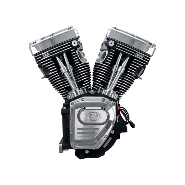 S&S CYCLE PERFORMANCE 111CI TWIN CAM A ENGINE - BLACK WITH CHROME COVERS. FITS DYNA 1999-2005 & TOURING 1999-2006 MODELS.