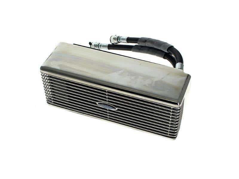 ULTRA COOL OIL COOLERS FAN ASSISTED LOW MOUNT OIL COOLER KIT - STAINLESS STEEL. FITS DYNA 1993-2017