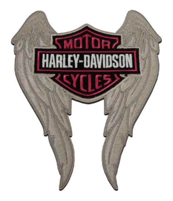HARLEY-DAVIDSON 5 IN. EMBROIDERED WINGED BAR AND SHIELD LOGO EMBLEM SEW-ON PATCH