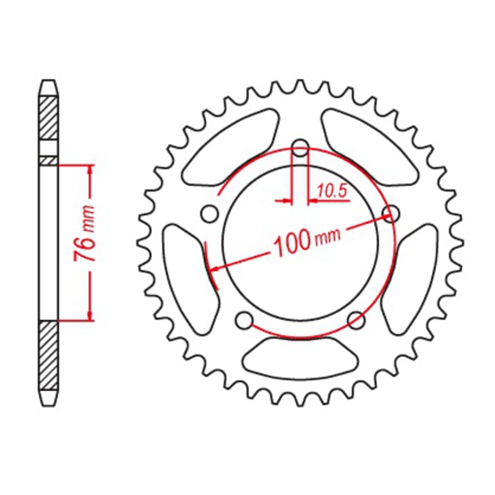 MTX 92671 Steel Rear Sprocket #525 (41T)